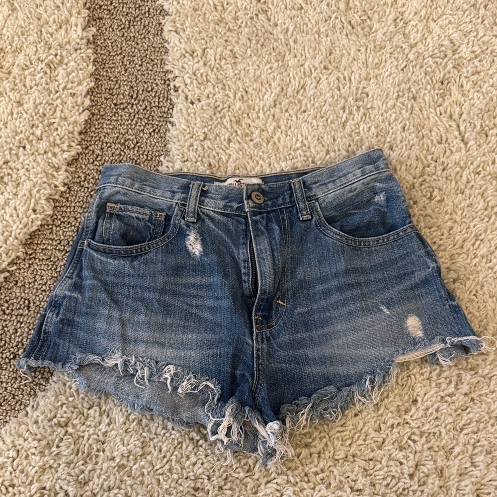 Hollister Blue Distressed Jean Shorts